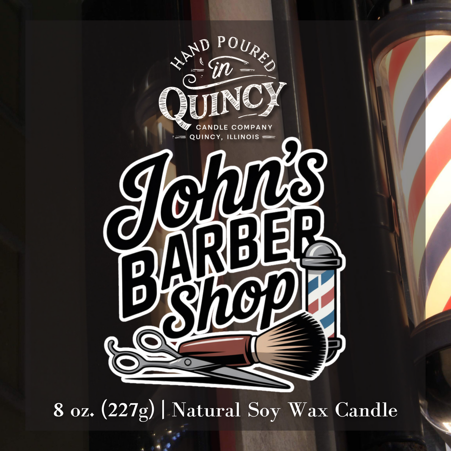John's Barber Shop Candle by Quincy Candle Co.