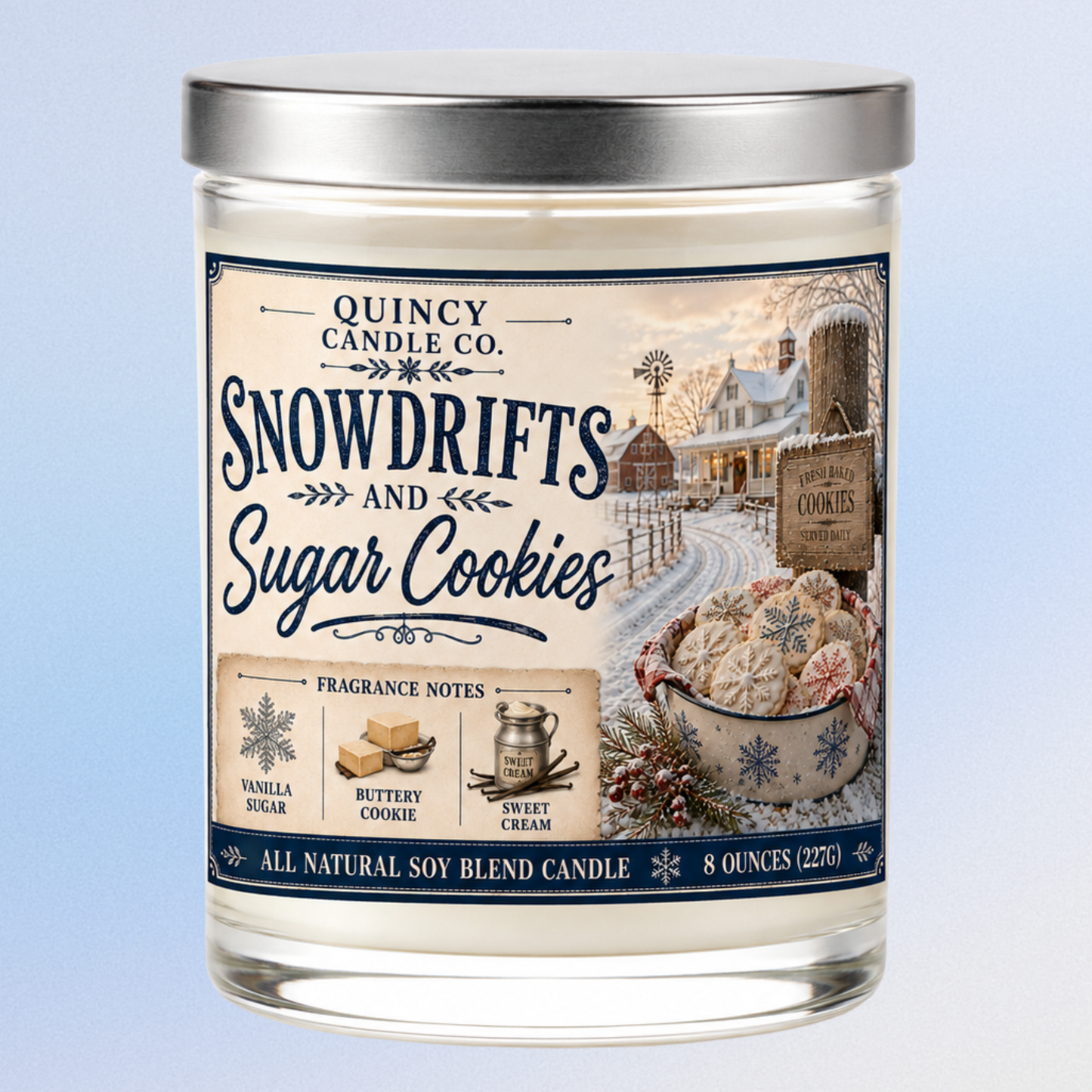 Snowdrifts and Sugar Cookies Candle by Quincy Candle Co.