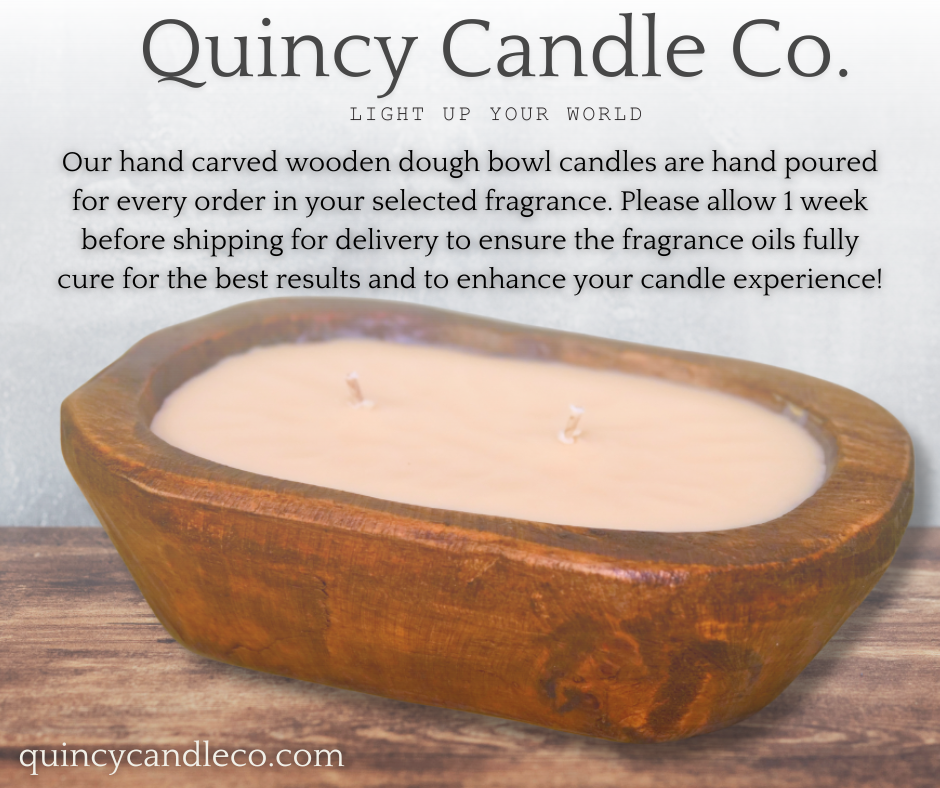 Rustic Wooden Dough Bowl Candles | Hand Poured by Quincy Candle Co.