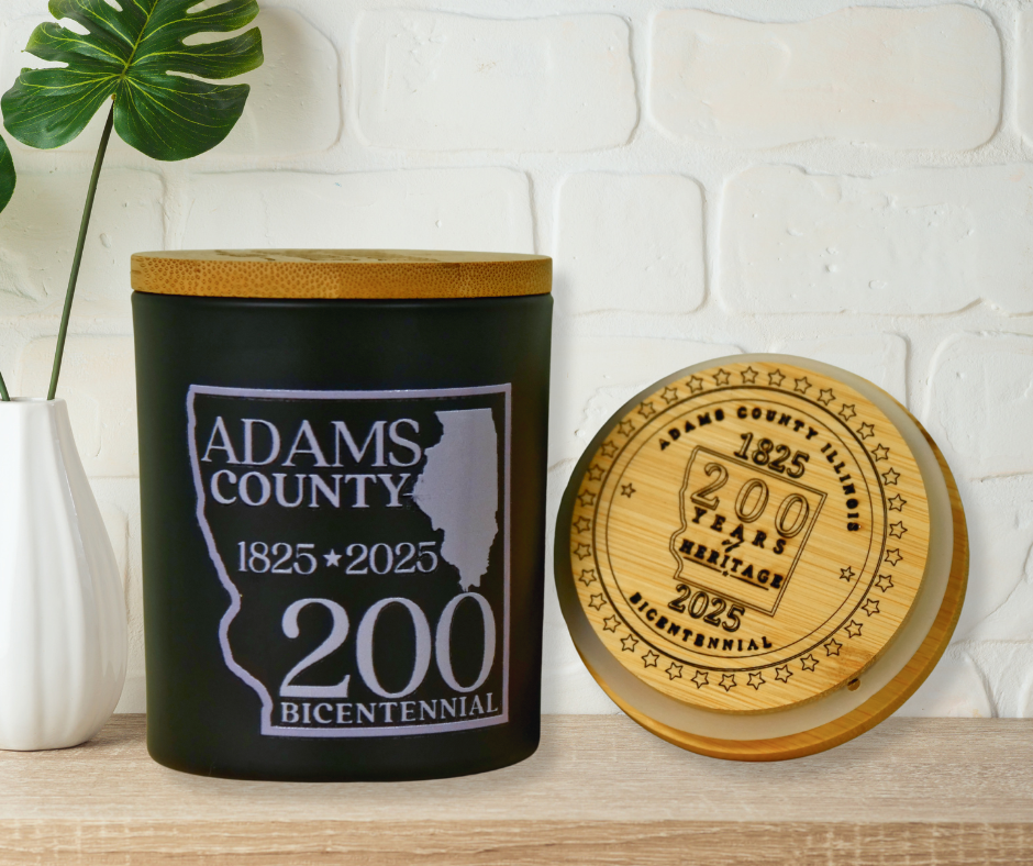 Adams County Illinois Bicentennial Commemorative Candle | Hand Poured by Quincy Candle Co.