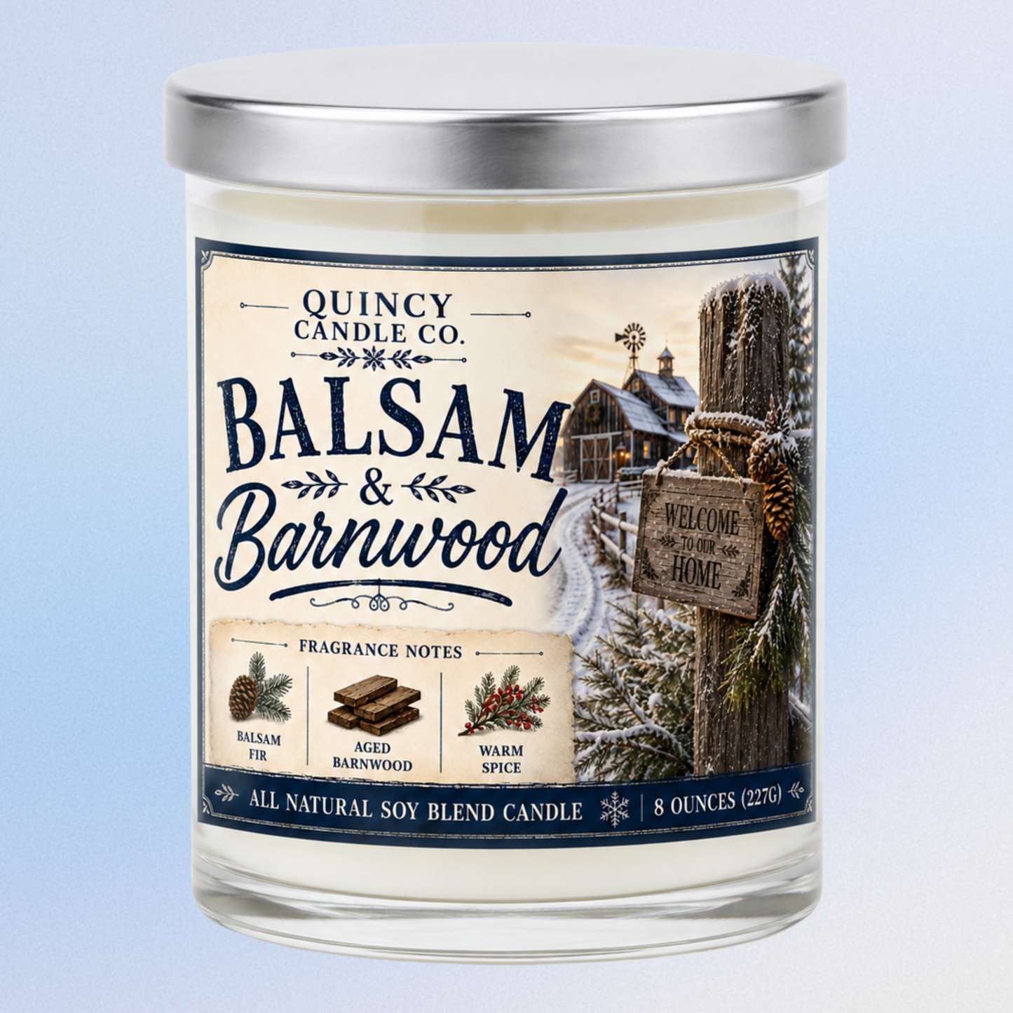 Balsam & Barnwood Candle by Quincy Candle Co.