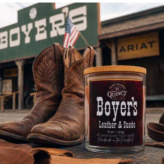 Boyer's Leather | Hand Poured Candle by Quincy Candle Co.