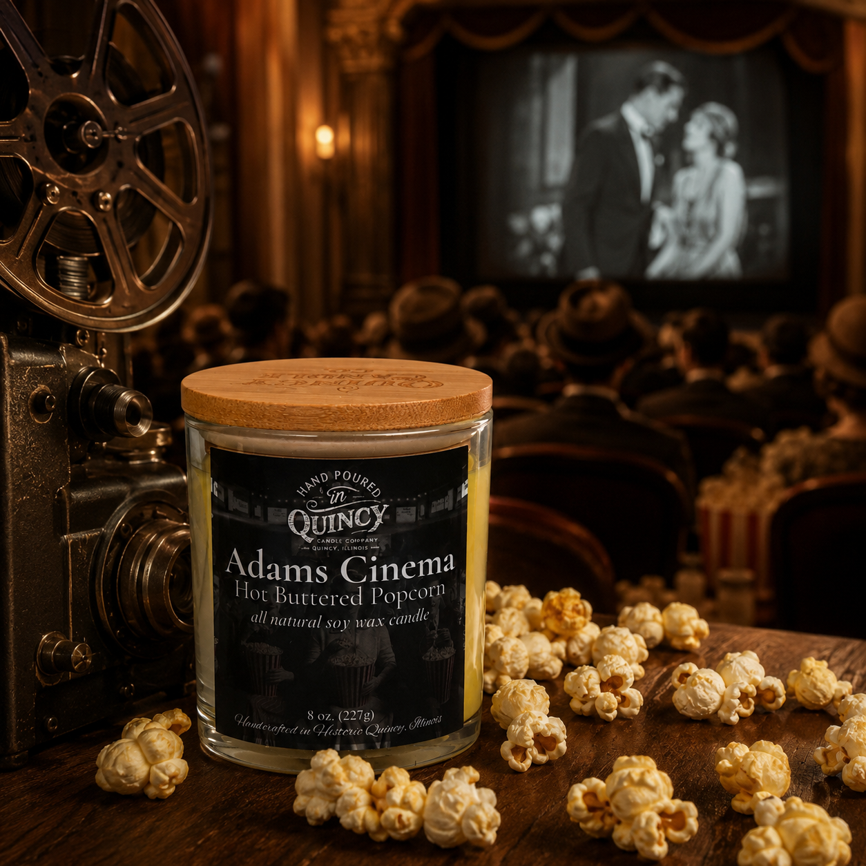 Adams Cinema Candle | Hand Poured Candle by Quincy Candle Co.