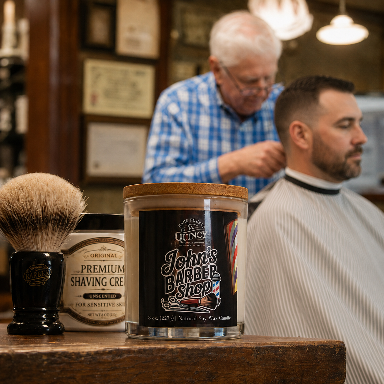 John's Barber Shop Candle by Quincy Candle Co.