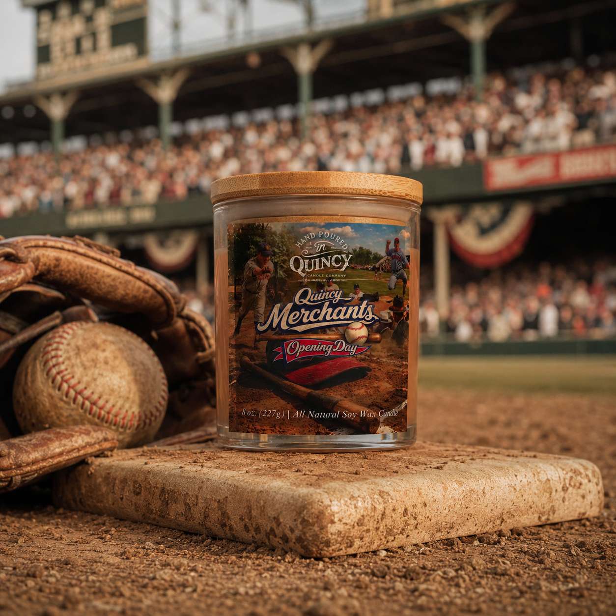 Quincy Merchant's Baseball Candle by Quincy Candle Co.