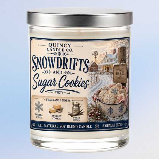 Snowdrifts and Sugar Cookies Candle by Quincy Candle Co.