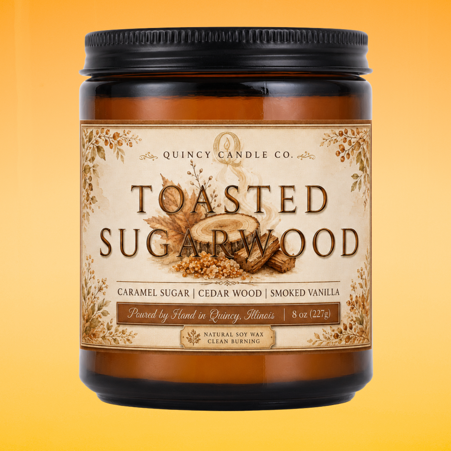 Toasted Sugarwood Candle by Quincy Candle Co.