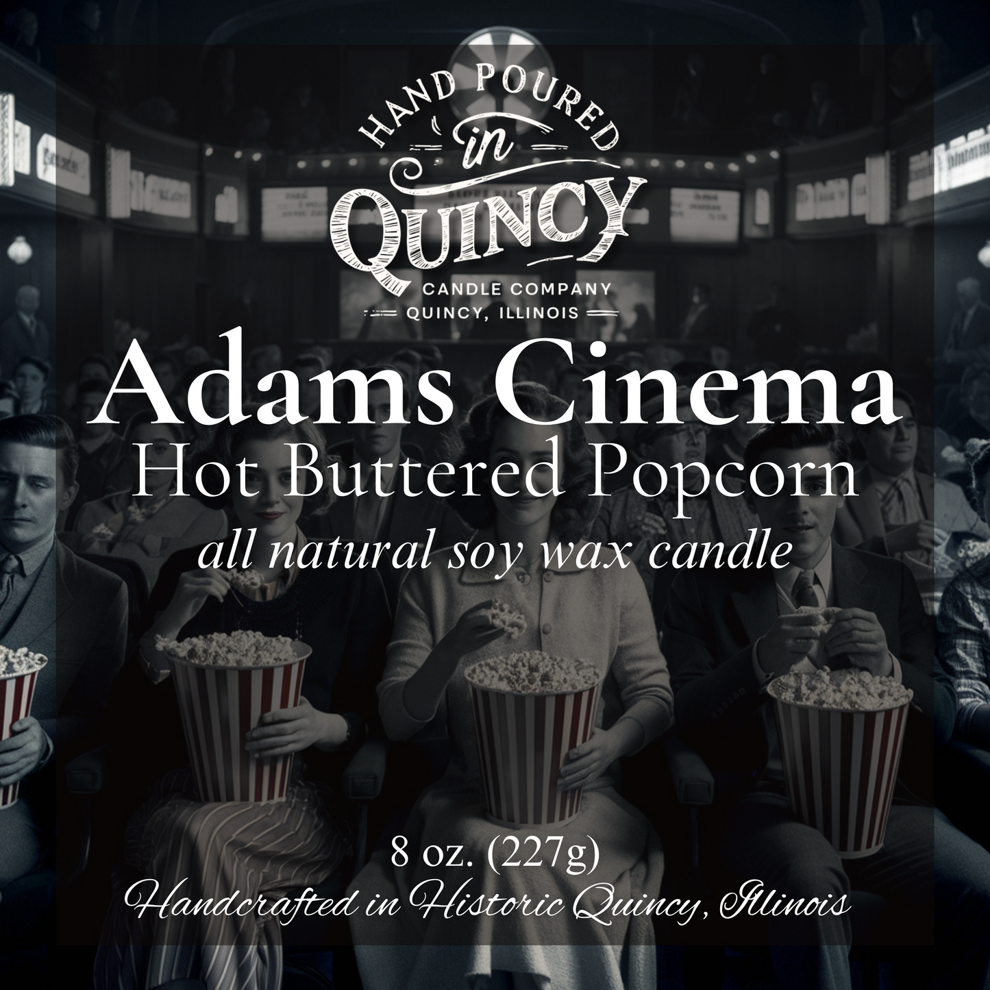 Adams Cinema Candle | Hand Poured Candle by Quincy Candle Co.