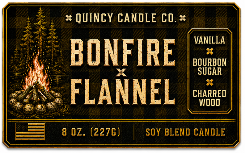 Bonfire & Flannel Candle by Quincy Candle Co.
