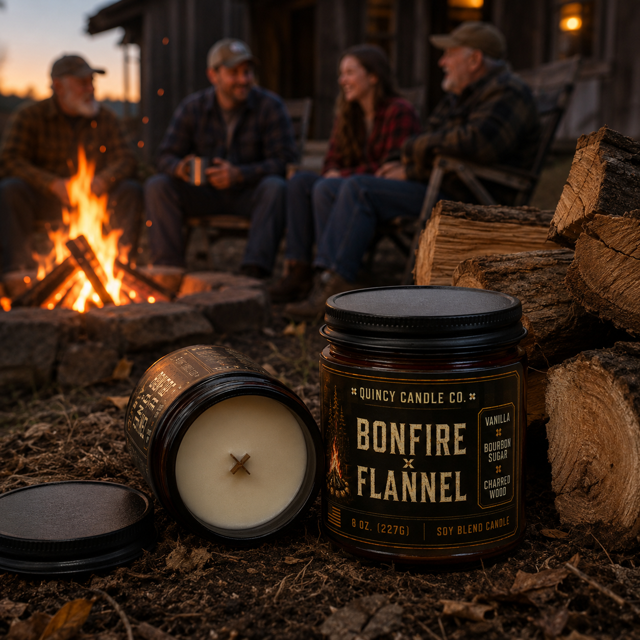 Bonfire & Flannel Candle by Quincy Candle Co.