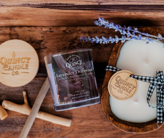 Rustic Wooden Dough Bowl Candles | Hand Poured by Quincy Candle Co.